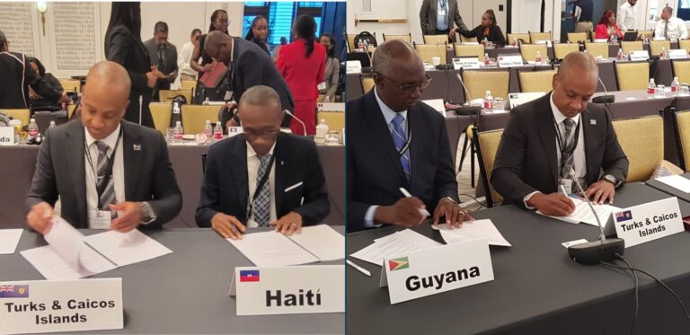 MOU signing UCREF Haiti and FIU Guyana